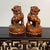 1980s Vintage Boxwood Carved Foo Dogs / Guardian Lions - Pair of Miniature Statues For Sale - Image 5 of 9