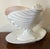 Wedgwood white porcelain nautilus sea shell compote or tureen and clam shell under tray. The bowl with pink interior....