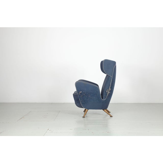 Blue Vintage Lounge Chair by Gio Ponti and Giulio Minoletti For Sale - Image 8 of 18