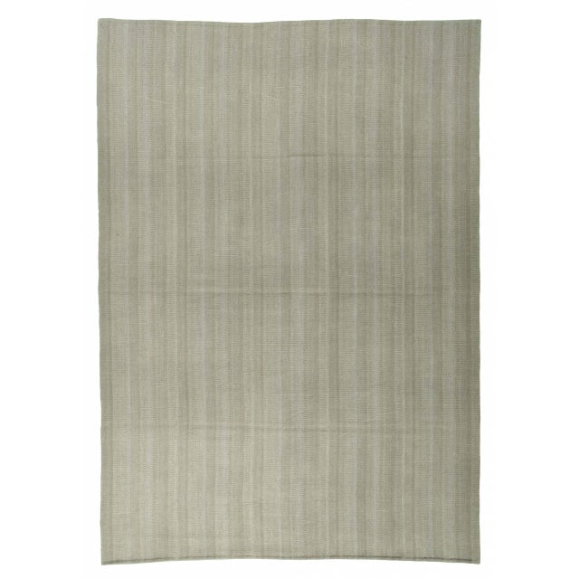 Beige Handwoven Mazandaran Kilim Rug For Sale - Image 8 of 8