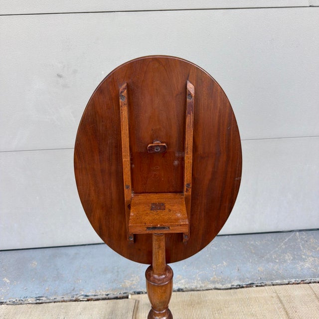 Oxblood Red Antique Mahogany & Birch Federal Tilt-Top Spider-Leg Candlestand, New Hampshire or Maine, Circa 1790-1810 For Sale - Image 8 of 17