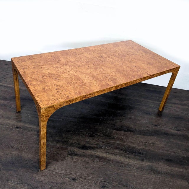 CB2 Cb2 Burlwood Veneer Dining Table For Sale - Image 4 of 7