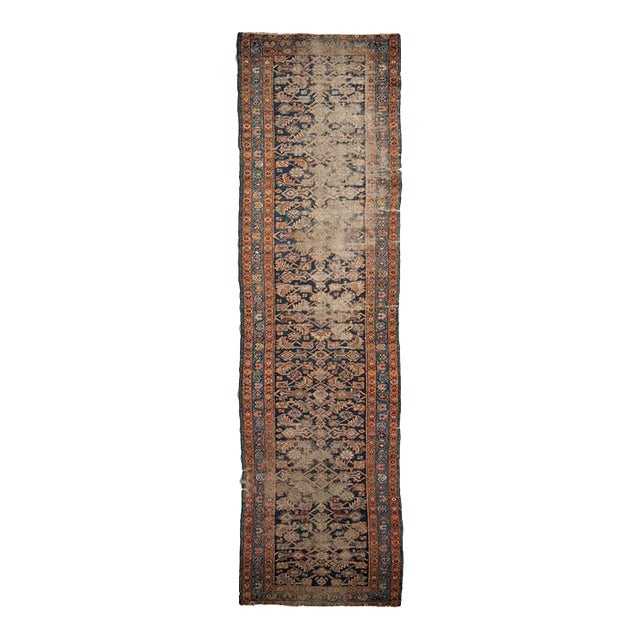 1920s Heriz Runner in Water Garden Design Rug 2.9 x 12.8 For Sale