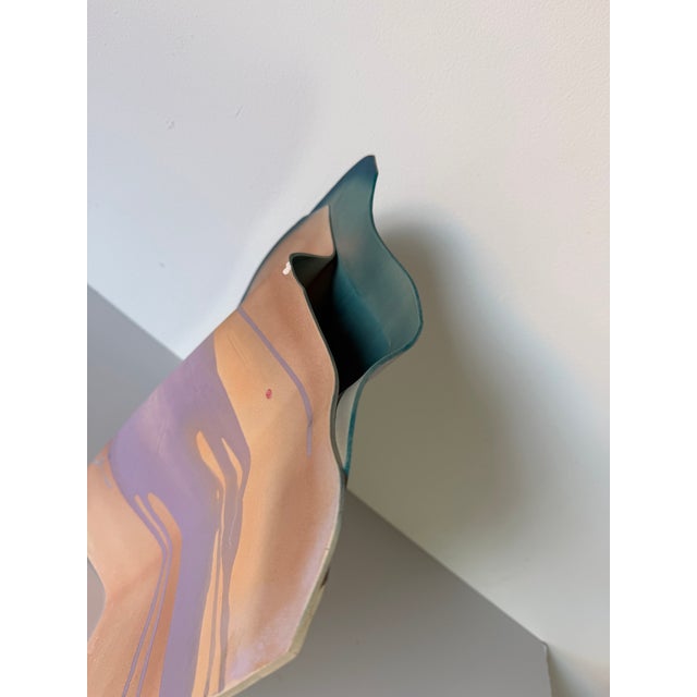 Beige 1980's Vintage Southwestern Abstract Studio Pottery Sculptural Vase – Signed For Sale - Image 8 of 12