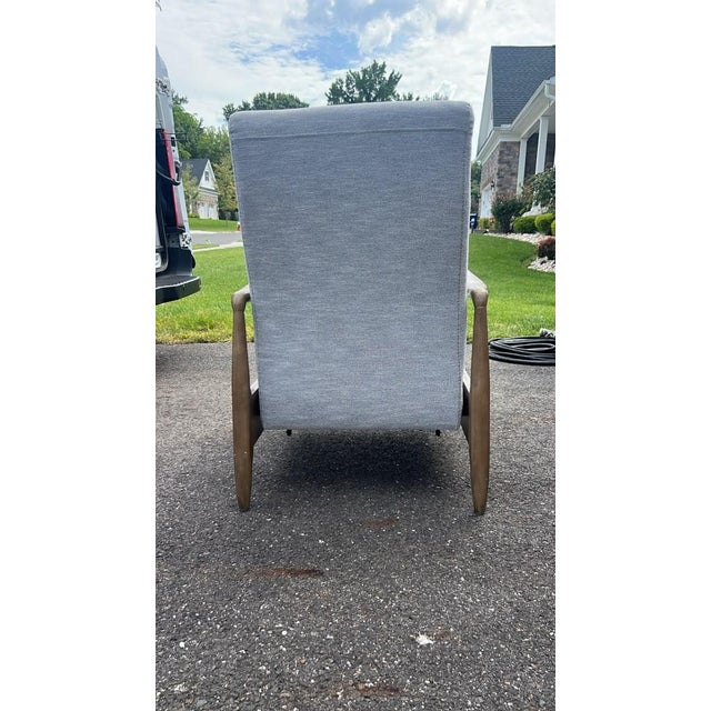Mid-Century Modern Wooden-Arm Recliner For Sale In Philadelphia - Image 6 of 7
