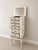 White Hand-Painted Floral Jewelry Armoire Cabinet With Mirror & Storage For Sale - Image 8 of 10