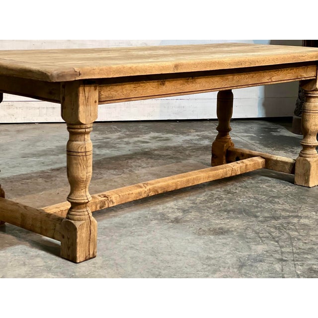 Bleached Oak Farmhouse Dining Table, 1925 For Sale - Image 16 of 18