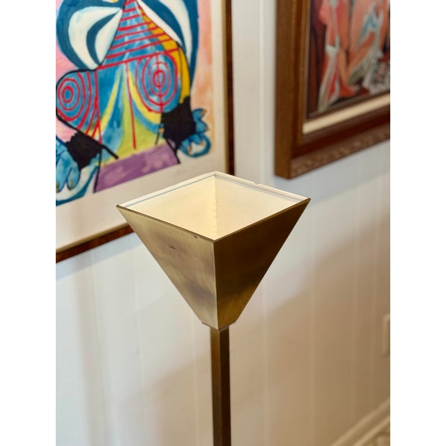 Metal A Sculptural Post Modern Floor Lamp, Circa 1980s, Often Attributed to Frederick Cooper Though Unmarked. For Sale - Image 7 of 10