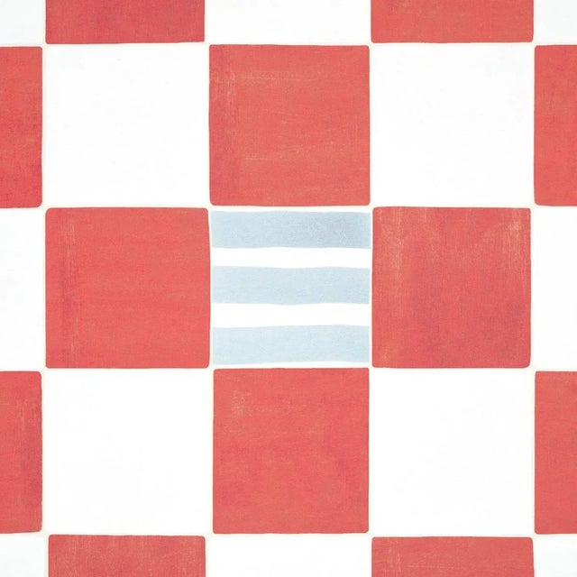Schumacher Schumacher X Backdrop Gambit Panel Wallpaper In Earthy Pink & Red For Sale - Image 4 of 5