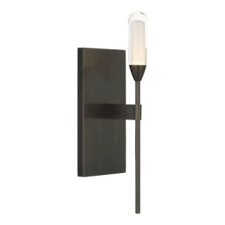 Peter Bristol for Visual Comfort Signature Overture Medium Sconce in Bronze with Clear Glass For Sale