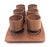 Offered is a turned and lathed set of Teak wood goblets - either for soft-boiled eggs or shots of alcohol spirits - that...