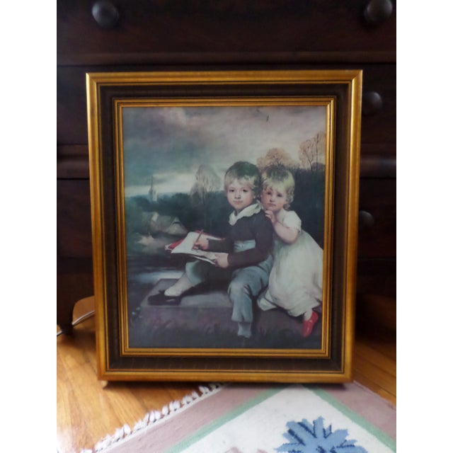 Late 20th Century Grand Tour Style Figurative Painting of Children, Framed For Sale - Image 9 of 9