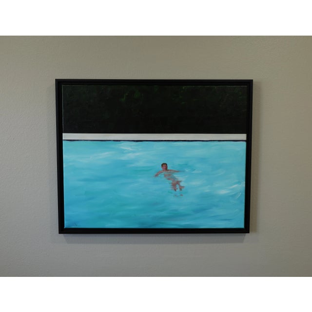 "Simple Swim" Oil Painting on Canvas by Kory Alexander, Framed For Sale In Los Angeles - Image 6 of 7