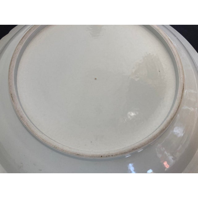 Chinese Asian White Ceramic Platter Bowl Scalloped Rim Huge Heavy 18.25 In. D. For Sale - Image 10 of 10