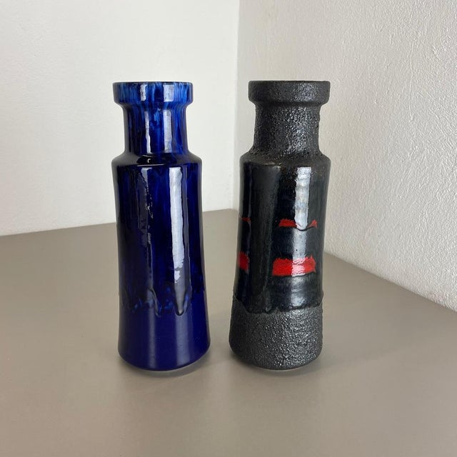 Fat Lava Pottery Vases from Scheurich, Germany, 1970s, Set of 2 For Sale - Image 3 of 18