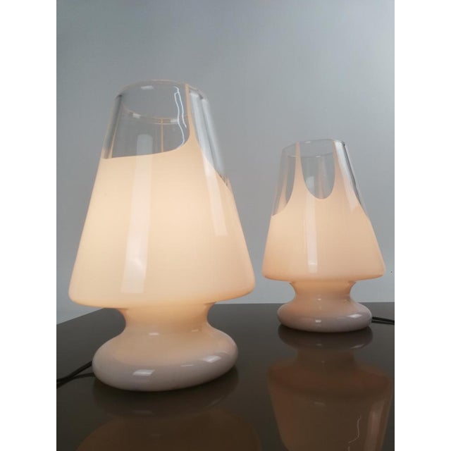 Table Lamps in White Artistic Murano Glass from Prima Luce, Italy, 1970s, Set of 2 For Sale - Image 10 of 16