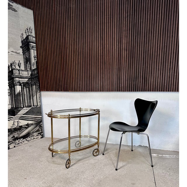 Oval Serving Cart in Brass and Glass, Italy, 1950s For Sale - Image 18 of 18