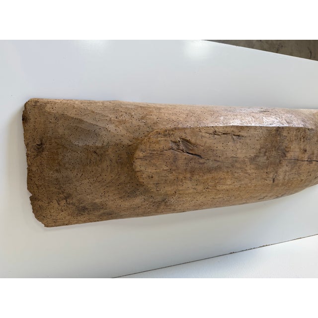 Antique Rustic Primitive Hand Carved Wood Dough Bowl For Sale - Image 11 of 12