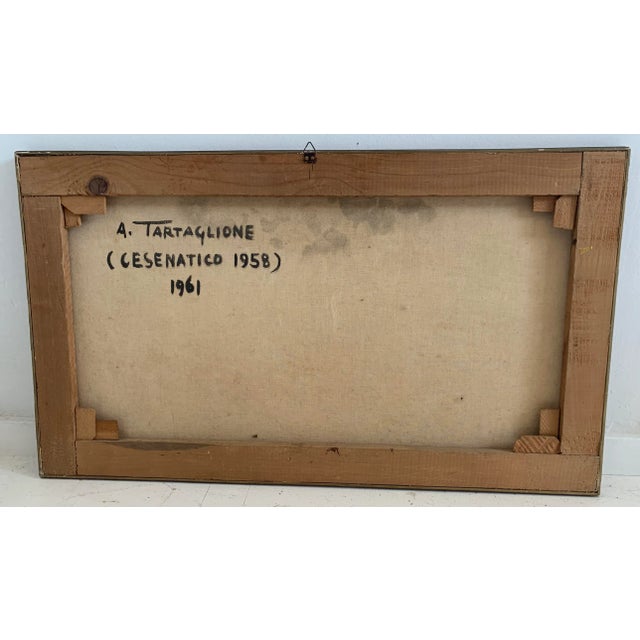 Textile A. Tartaglione Painting Signed Acrylic on Canvas Painting For Sale - Image 7 of 9