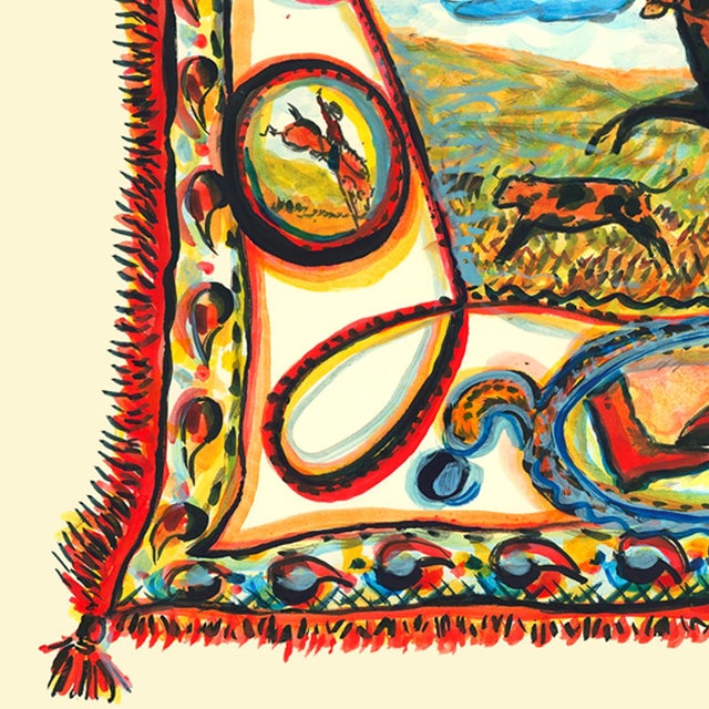 Contemporary Laso Cowboy Original Contemporary Figurative Print by Pauline De Roussy De Sales For Sale - Image 3 of 6