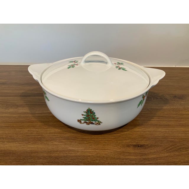 Ceramic Vintage Tienshan Round Covered Casserole Holiday Hostess For Sale - Image 7 of 7