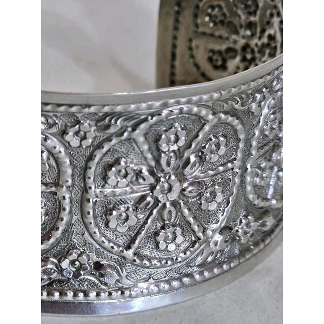 Sterling Silver Repoussé Cuff Bangle, Birmingham, 2009 For Sale - Image 9 of 18