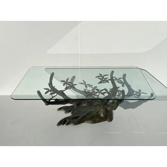 1970s Brass Bonsai Tree Coffee Table Attributed to Willy Daro For Sale - Image 10 of 13