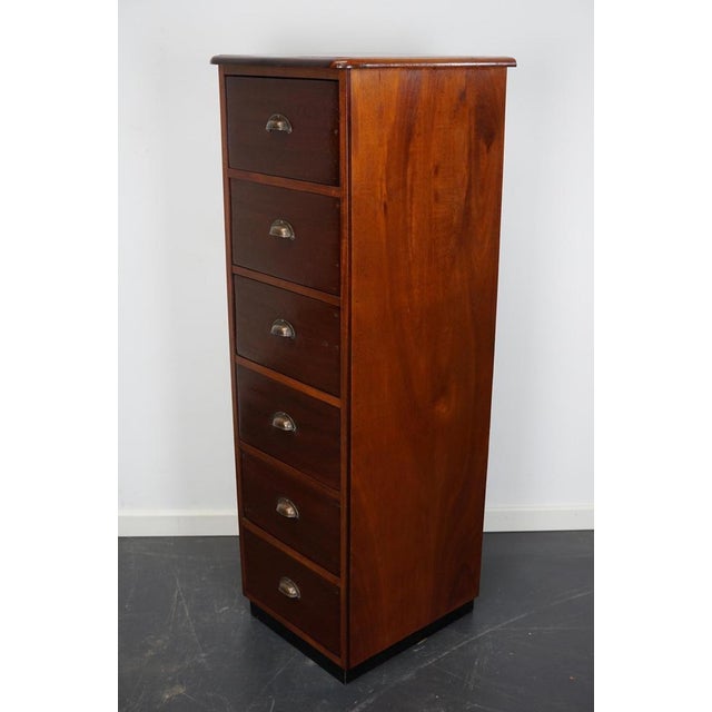 Mid-Century Dutch Industrial Mahogany Apothecary Cabinet For Sale - Image 14 of 17