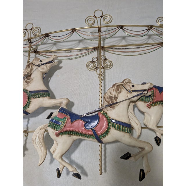 Mid Century C. Curtis Jere Carousel Horses Metal Wall Sculpture Vibrant Colors 3D effect Great for any room A true...
