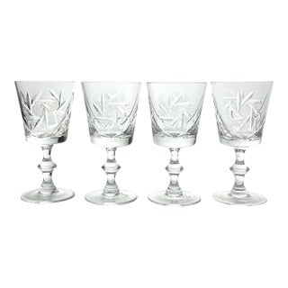 Contemporary Ajka “Csopak” Set of 4 Crystal Claret Wine Glasses - Set of 4 For Sale