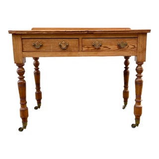 19th Century English Pine Console Table or Writing Desk For Sale