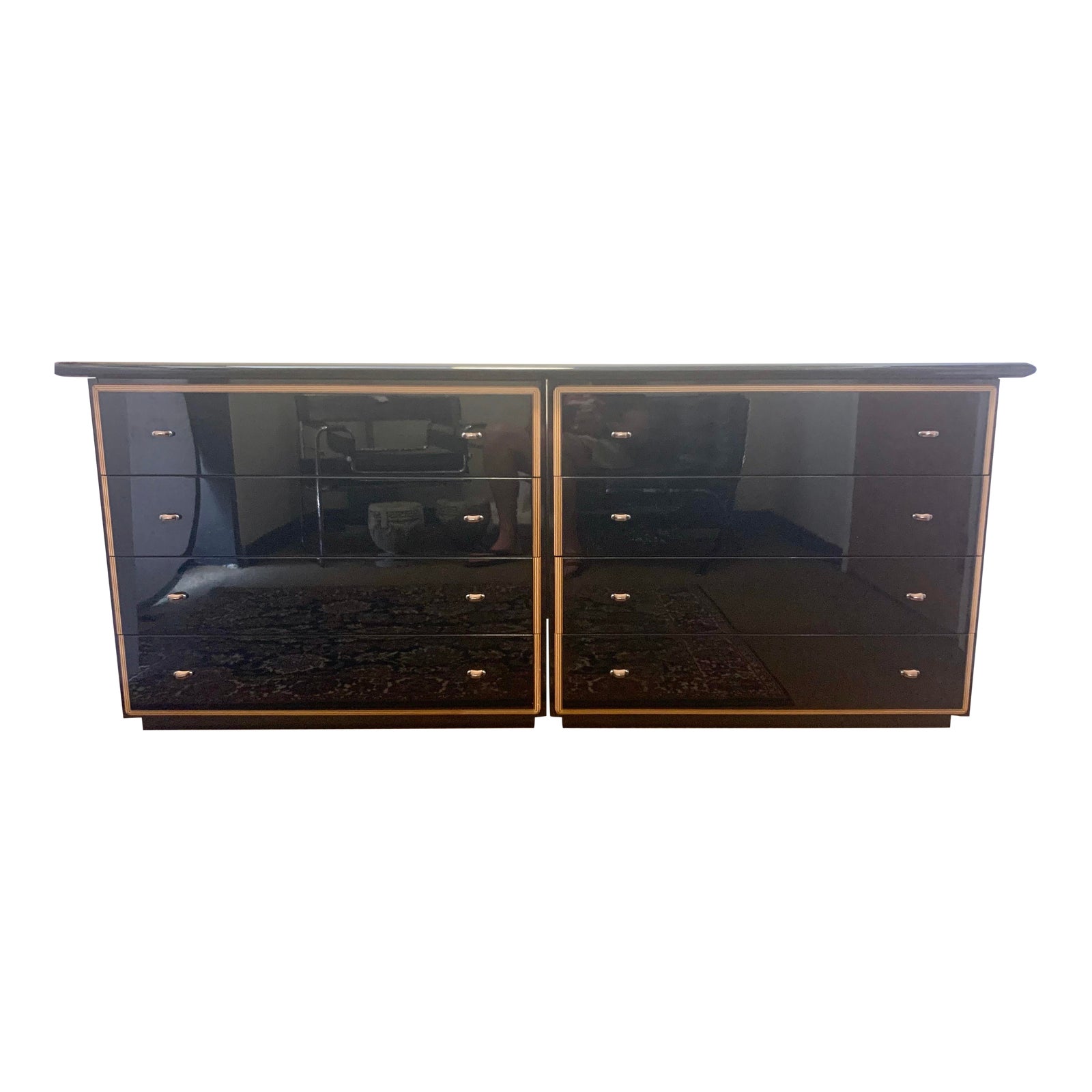 Roche Bobois Black Lacquer Long Dresser Chairish