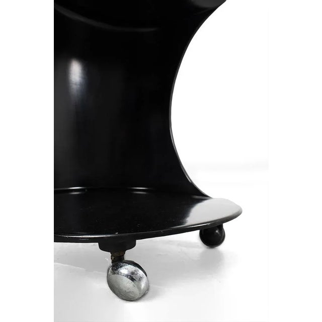 Black Side Table on Wheels For Sale - Image 3 of 9