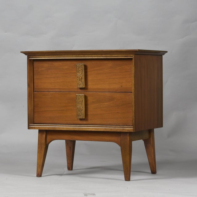 Wood Bassett Aztec Nightstand in Mayan Walnut Finish For Sale - Image 7 of 14