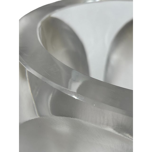 Lalique 1960s French Signed Lalique Clear and Frosted Glass Ingrid Vase For Sale - Image 4 of 6