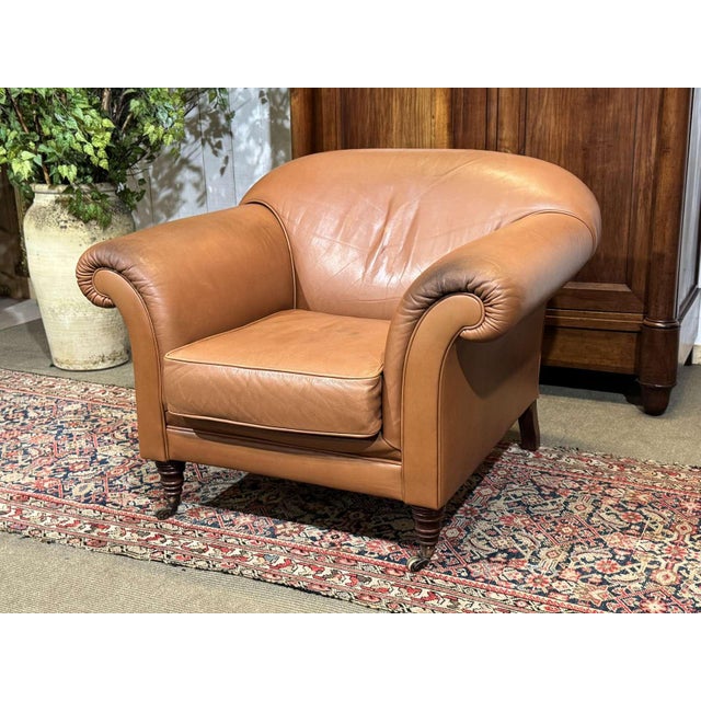 Modern English Leather Club Chair, 1990s For Sale - Image 16 of 17