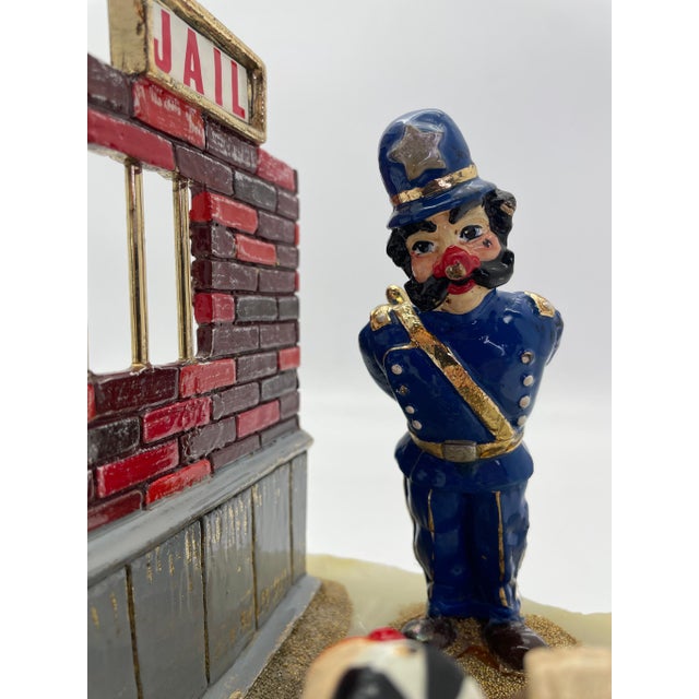 Vintage Ron Lee “Great Escape” Jail Scene Clown Sculpture on Onyx Base, Signed 1987 For Sale In Los Angeles - Image 6 of 12