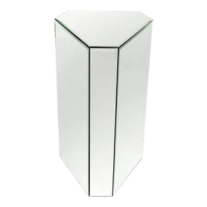 Mid Century Modern Triangular Beveled Mirrors Pedestal Stand End Table Console
