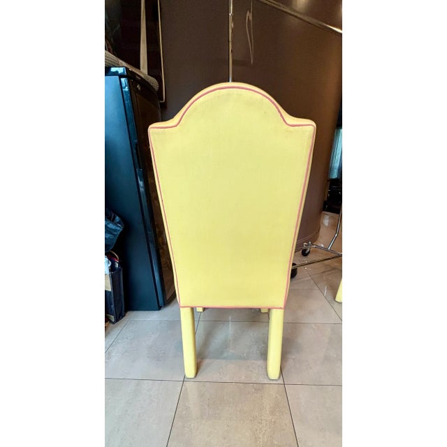 Set of 4 Fully Upholstered Camel Back Parsons Chairs- Charles Stewart Company For Sale - Image 11 of 16