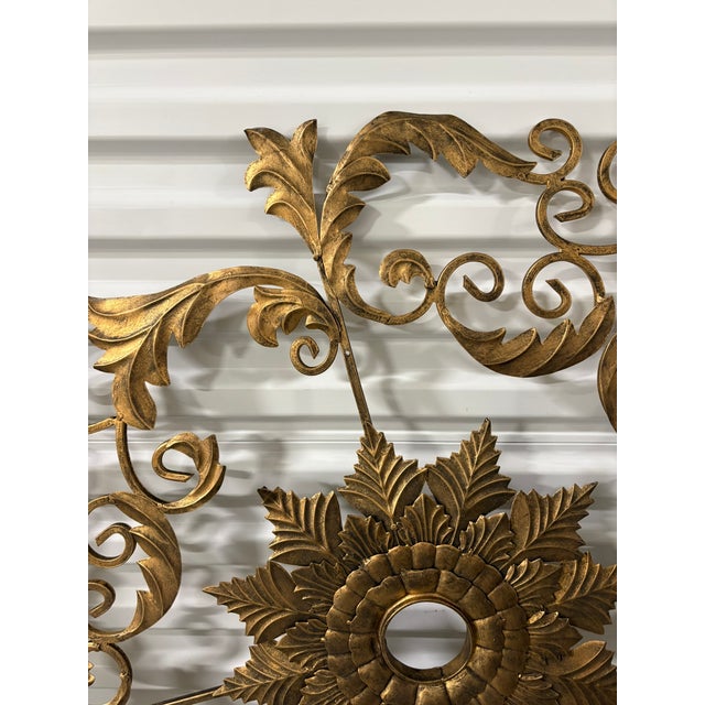 French Decorative French Gold Ceiling Medallion, 19th Century For Sale - Image 3 of 6