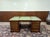 English Partner Desk in Teak and Leather For Sale - Image 4 of 18