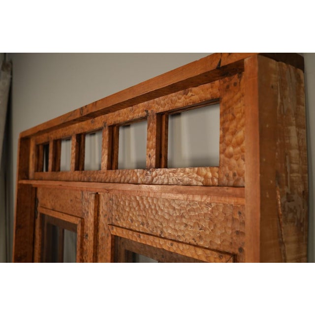 Handcrafted Solid Wood Rustic Exterior Double French Door – Custom Mexican Design Made to Order For Sale - Image 4 of 16