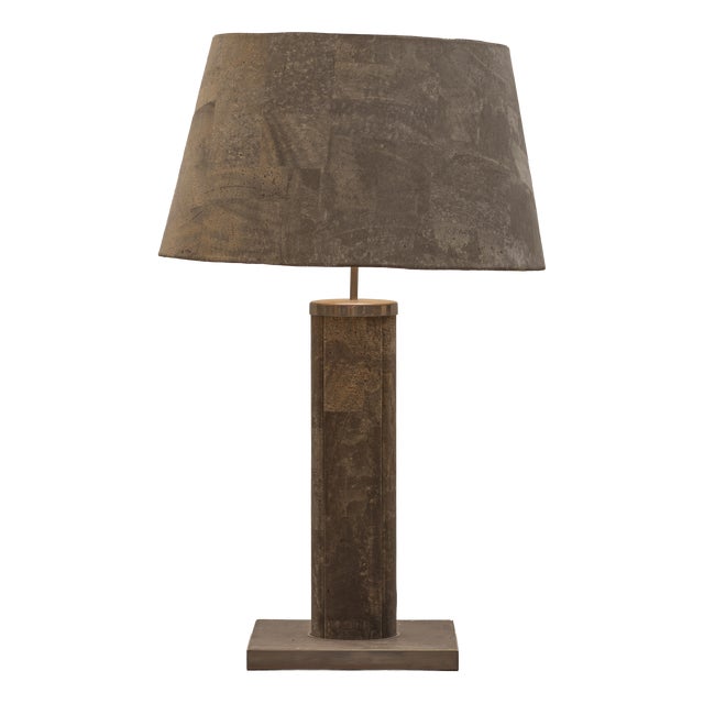Large Architectural Cork Table Lamp, 1970s For Sale