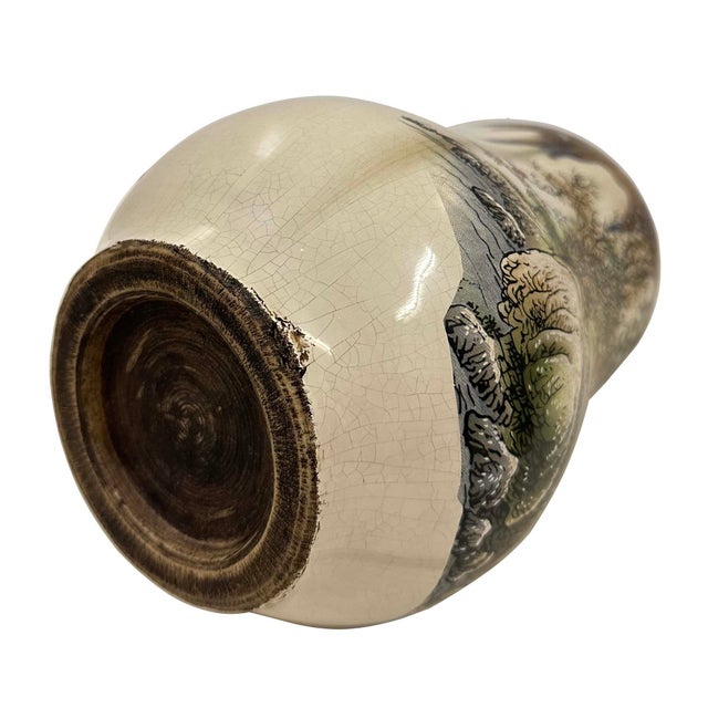 Vintage Chinese Hand-Crafted Porcelain Landscape Vase For Sale - Image 18 of 18