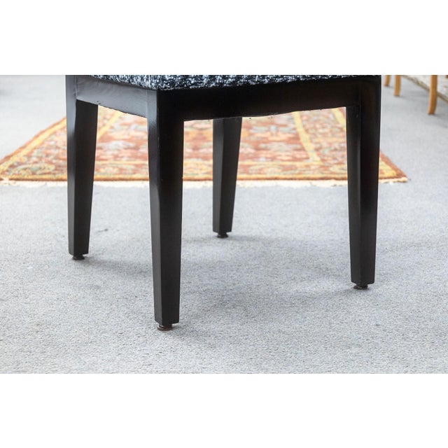 Barbara Barry for Baker Set of 10 Lacquered Black & White Fabric Dining Chairs For Sale - Image 9 of 11