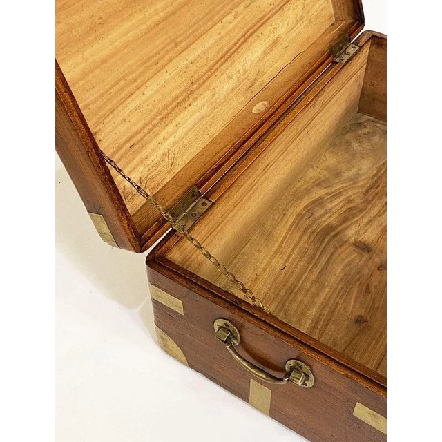 19th Century 19th Century British Military Officer's Campaign Trunk of Brass-Bound Camphor For Sale - Image 5 of 12