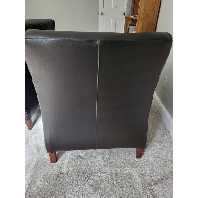 Pair of Bradington-Young Leather Club Chairs For Sale - Image 10 of 14