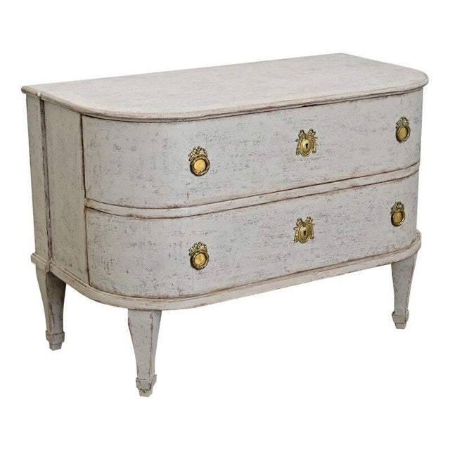 French 18th Century Swedish Gustavian Period Bow-front Commode For Sale - Image 3 of 11