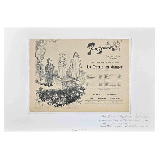 Jean-Francois Raffaelli, Programme for the Theatre, 1889, Lithograph For Sale