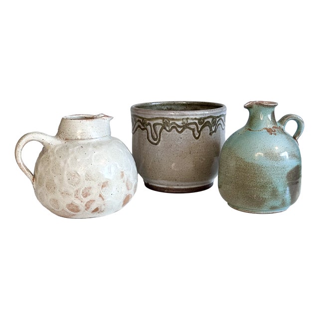 Studio Ceramics Glaze Art Vessels by Elly Kuch, Fredelsloh, Germany, 1970s, Set of 3 For Sale